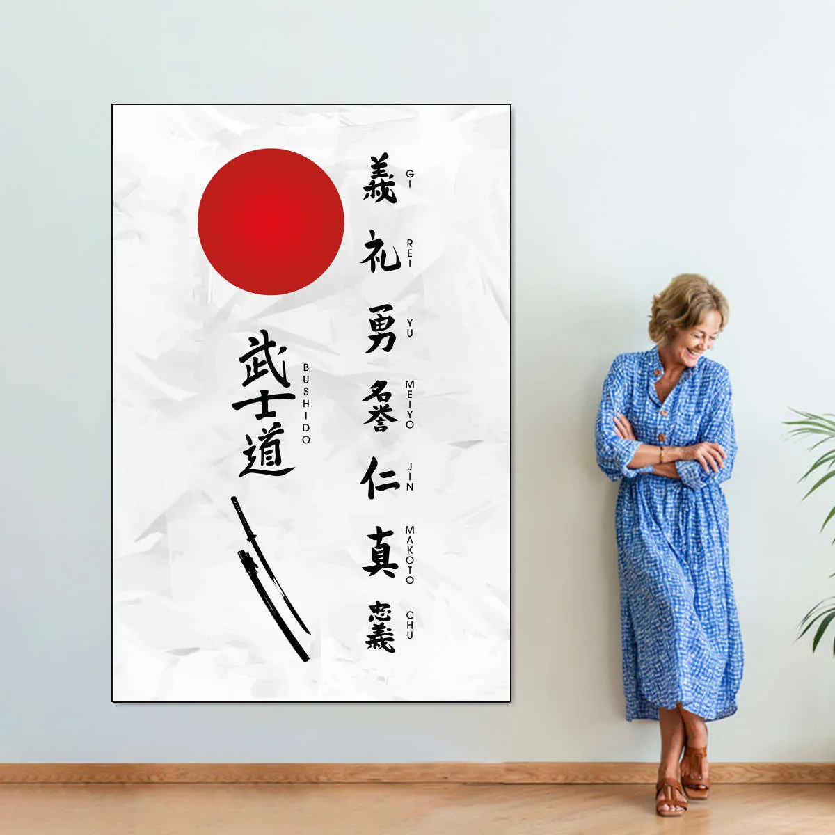 7 Virtues Of Bushido Vertical Wall Art