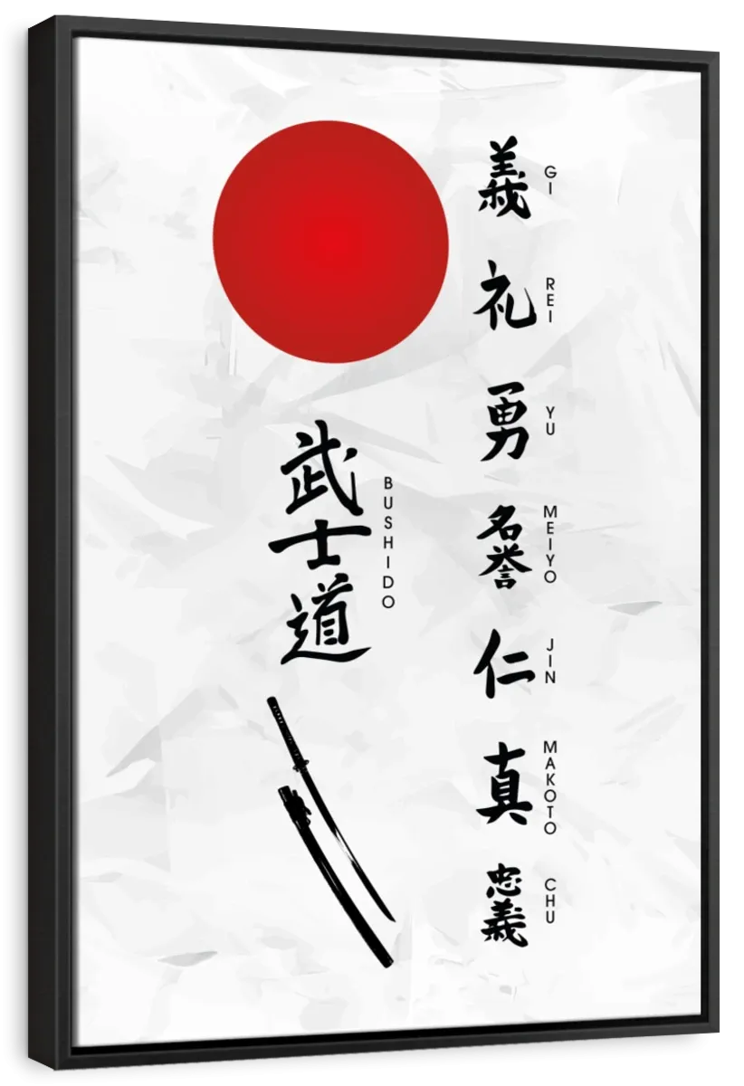 7 Virtues Of Bushido Vertical Wall Art