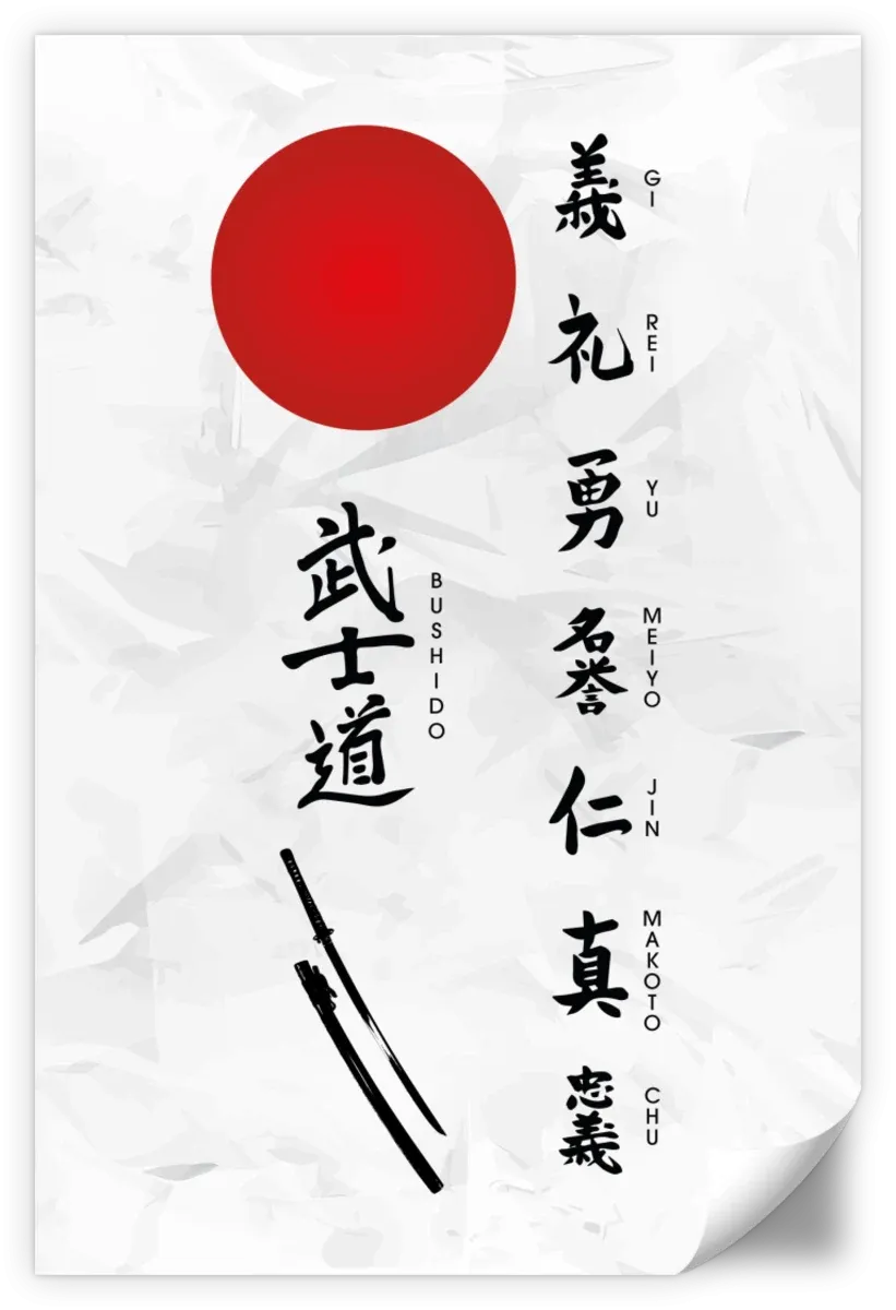 7 Virtues Of Bushido Vertical Wall Art