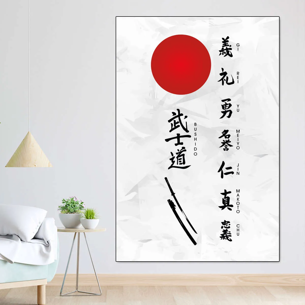 7 Virtues Of Bushido Vertical Wall Art