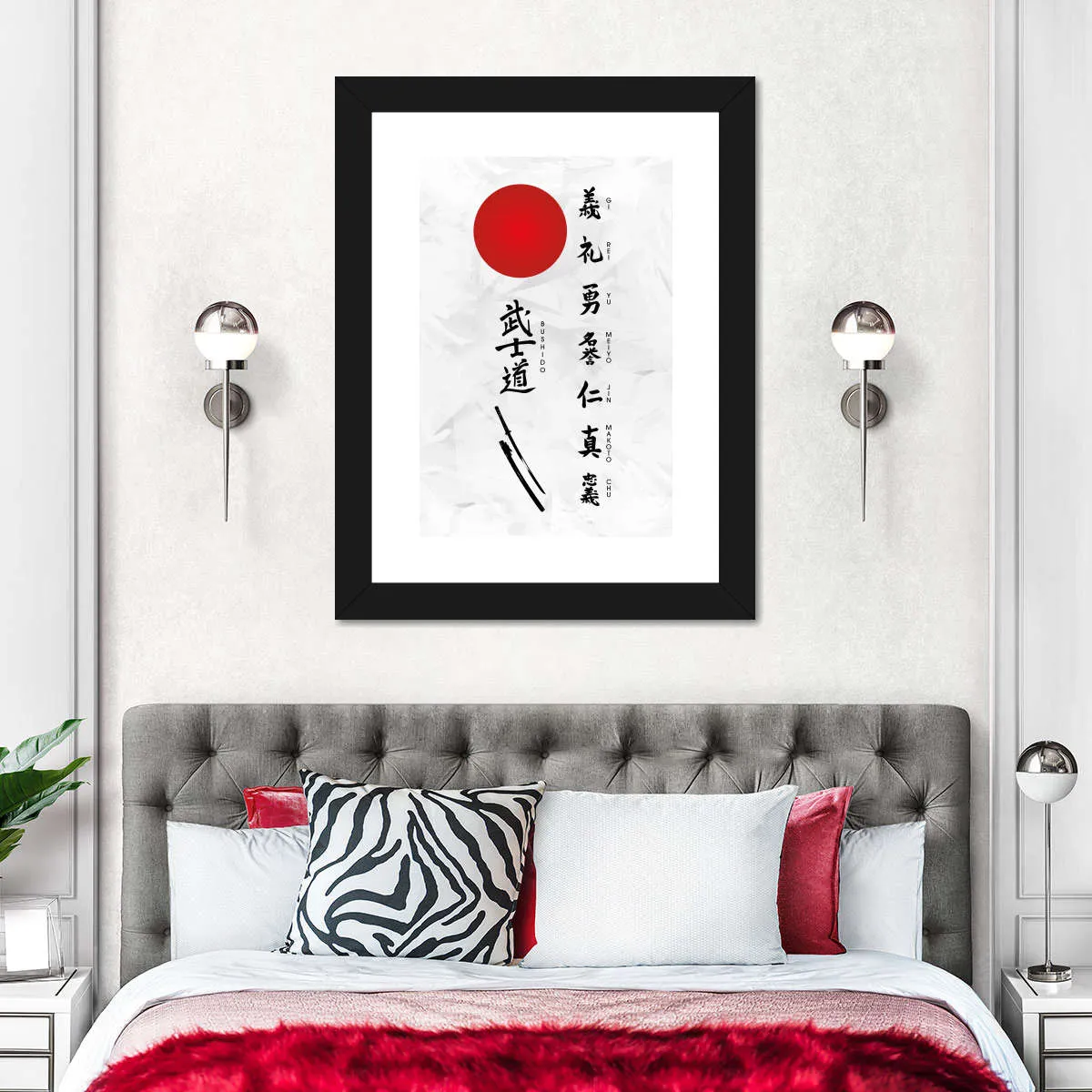 7 Virtues Of Bushido Vertical Wall Art