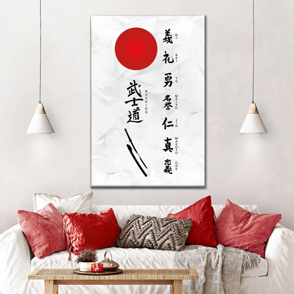 7 Virtues Of Bushido Vertical Wall Art