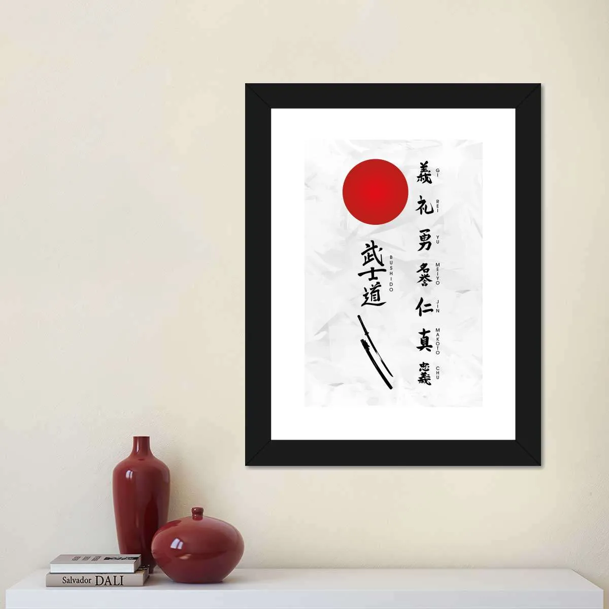 7 Virtues Of Bushido Vertical Wall Art