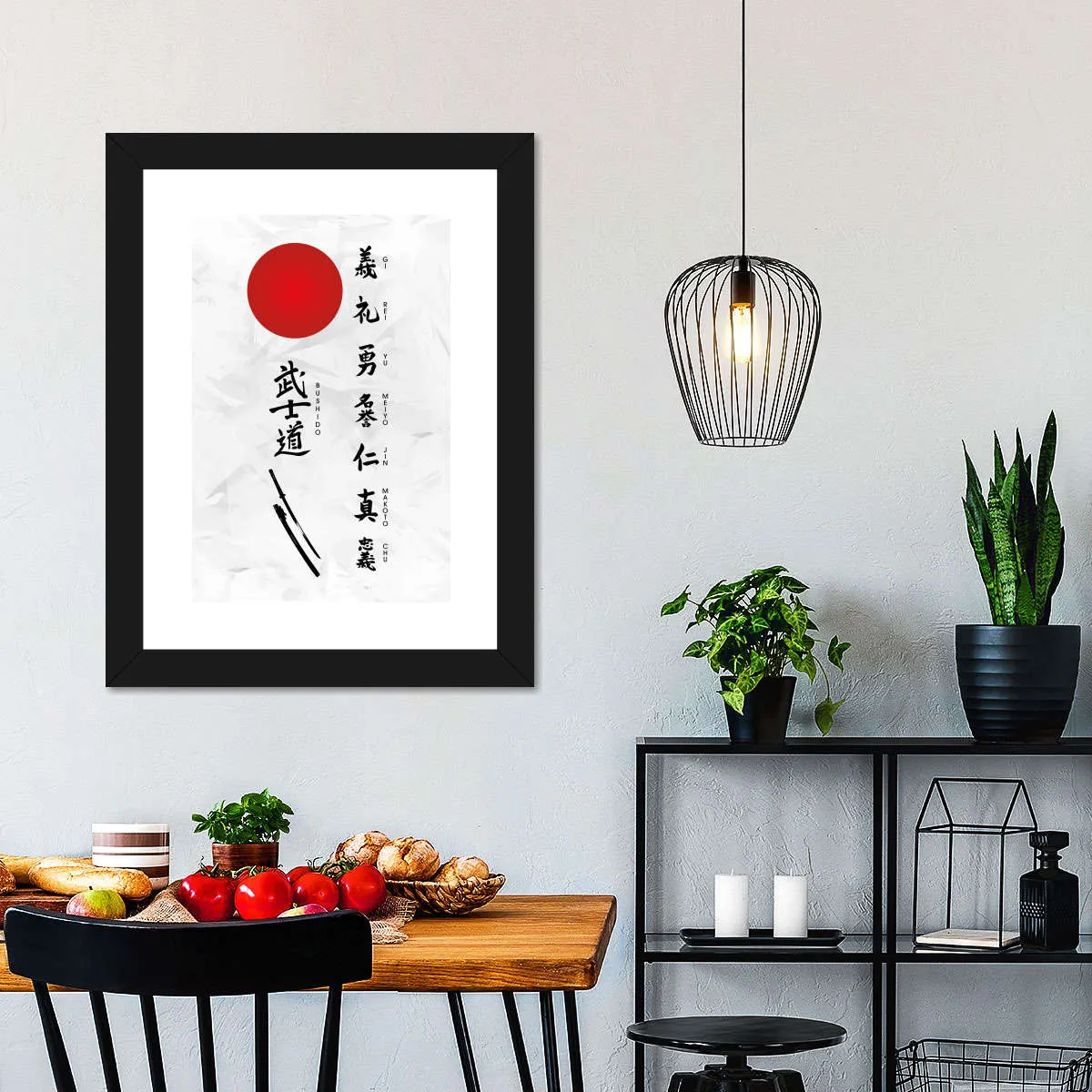 7 Virtues Of Bushido Vertical Wall Art