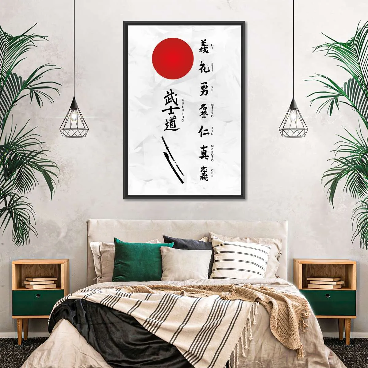 7 Virtues Of Bushido Vertical Wall Art