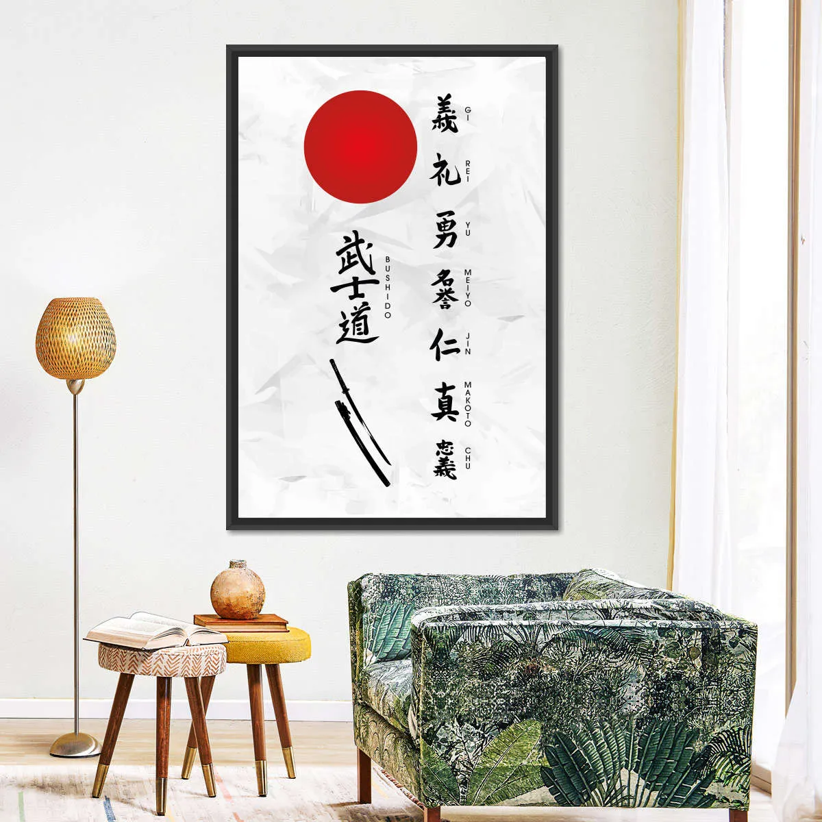 7 Virtues Of Bushido Vertical Wall Art