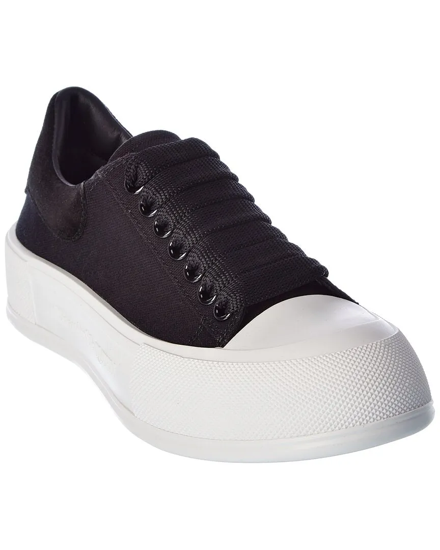 Alexander Mcqueen Deck Plimsoll Canvas & Suede Sneaker