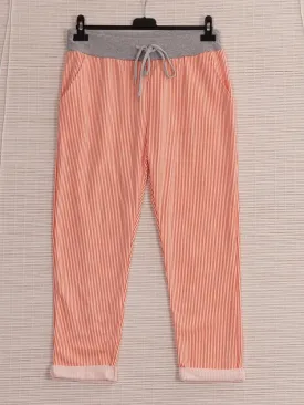 Anne   Kate Italian Ragusa Stripe Orange Pants 14-18