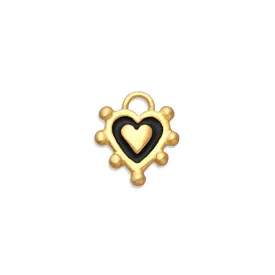 Black Enamel Sacred Heart Charm