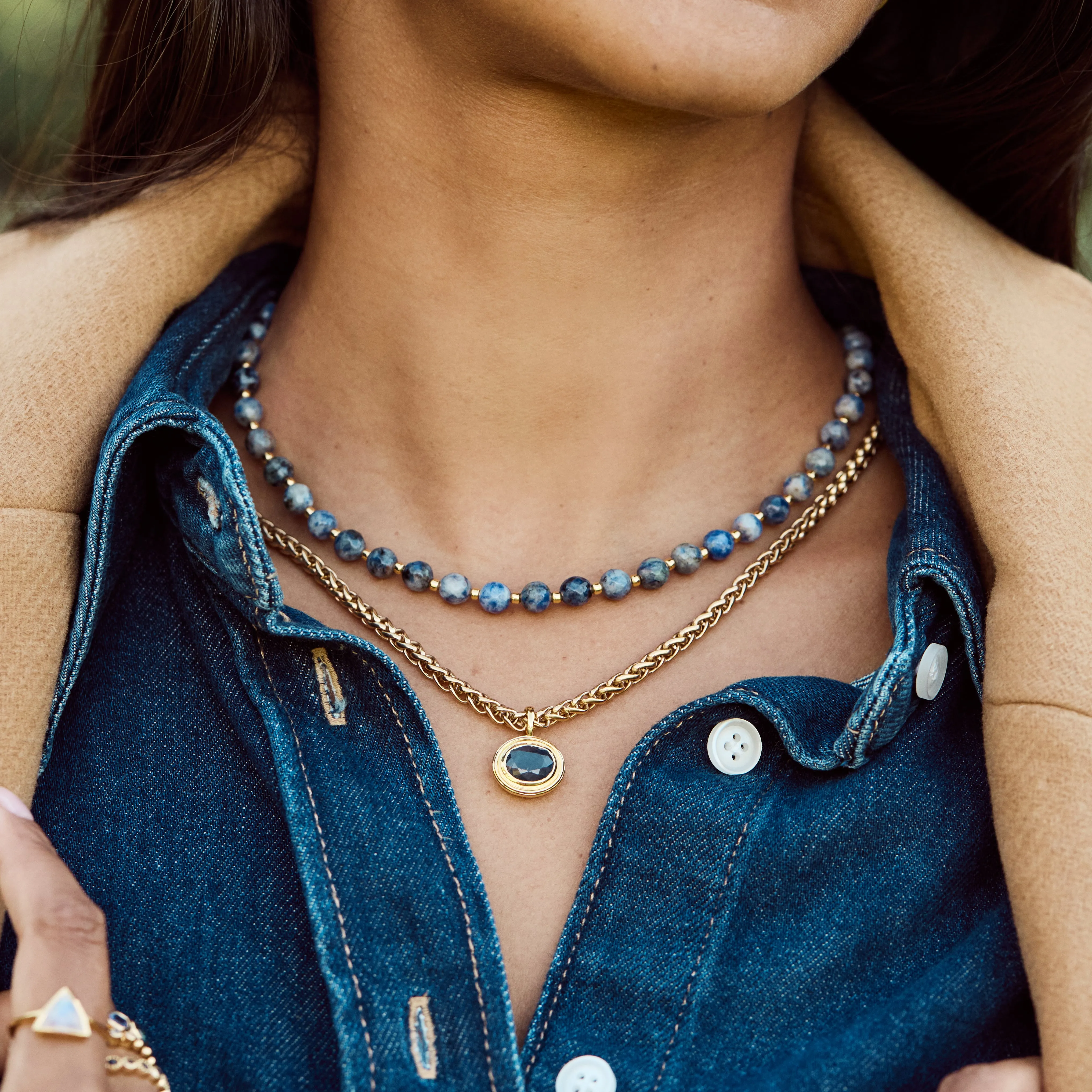 Blue Sodalite Beaded Necklace