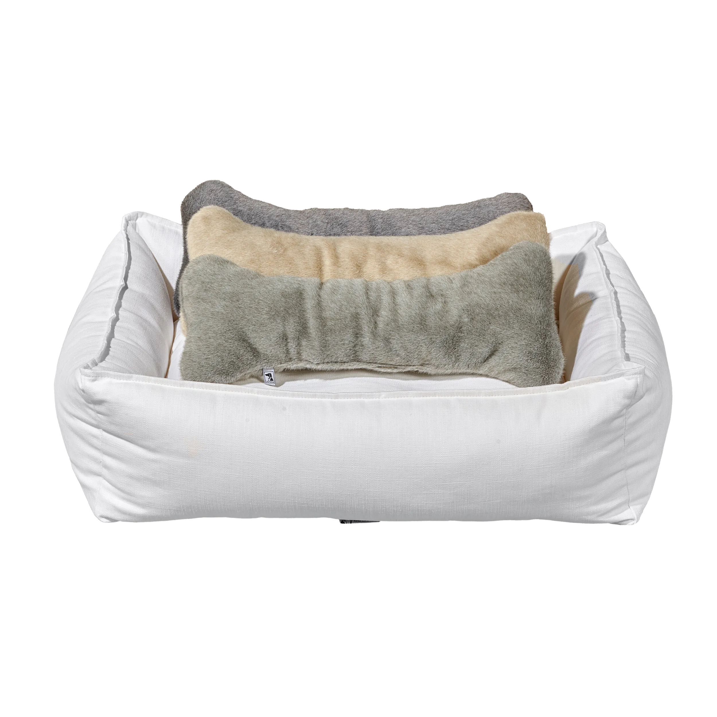 Bumper Bone Pillow | Grey Sheepskin Faux Fur