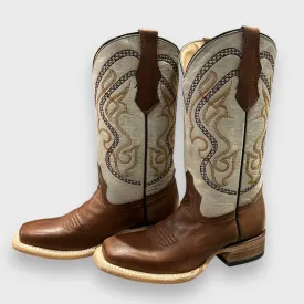 Corral Teens J7100 Handcrafted Brown/Beige Narrow Square Toe Cowboy Boots