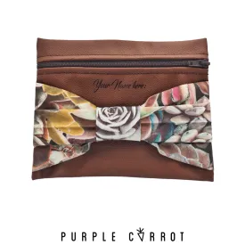 Desert Rose Bow Tie Zip Bag