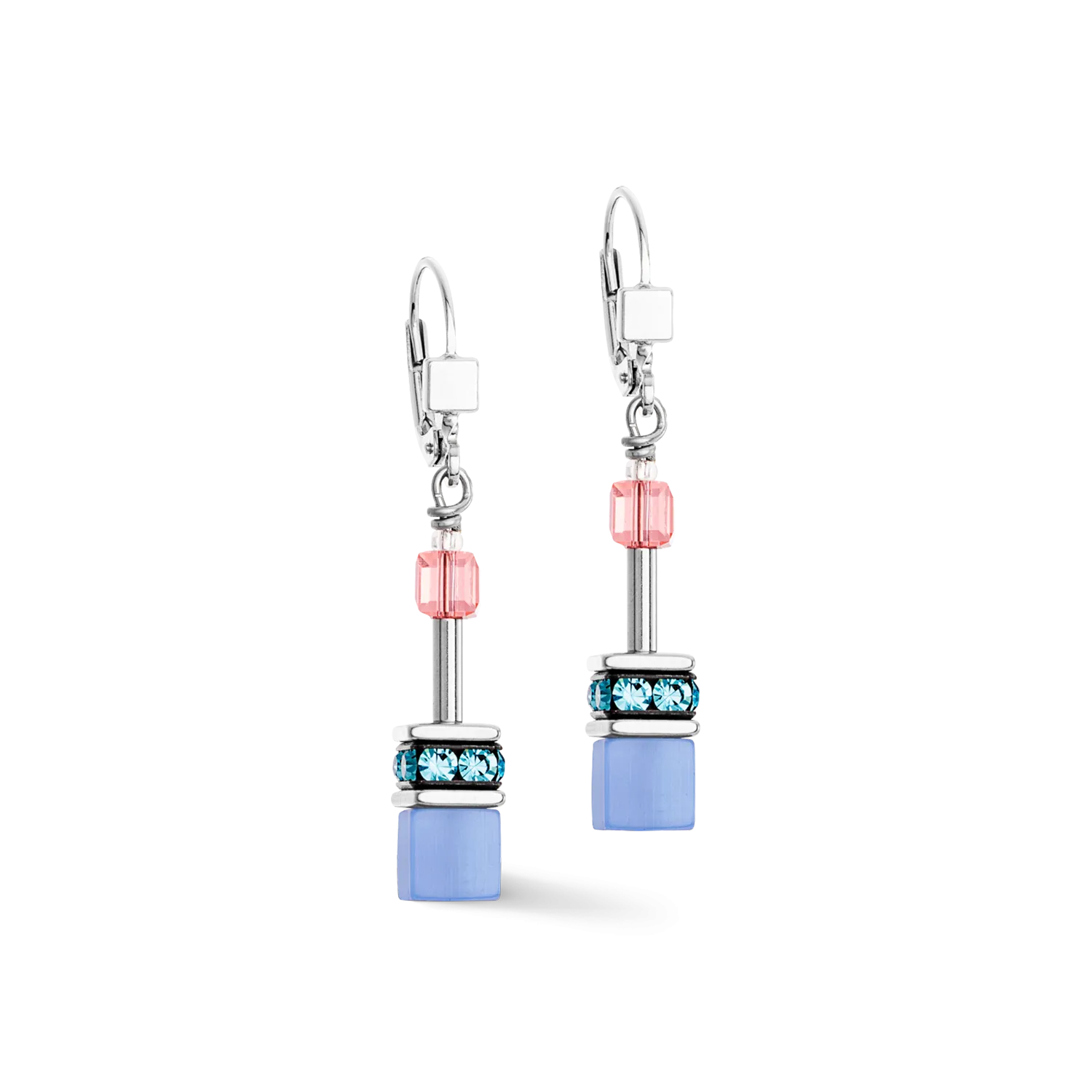 GeoCUBE® Iconic earrings blue-pink