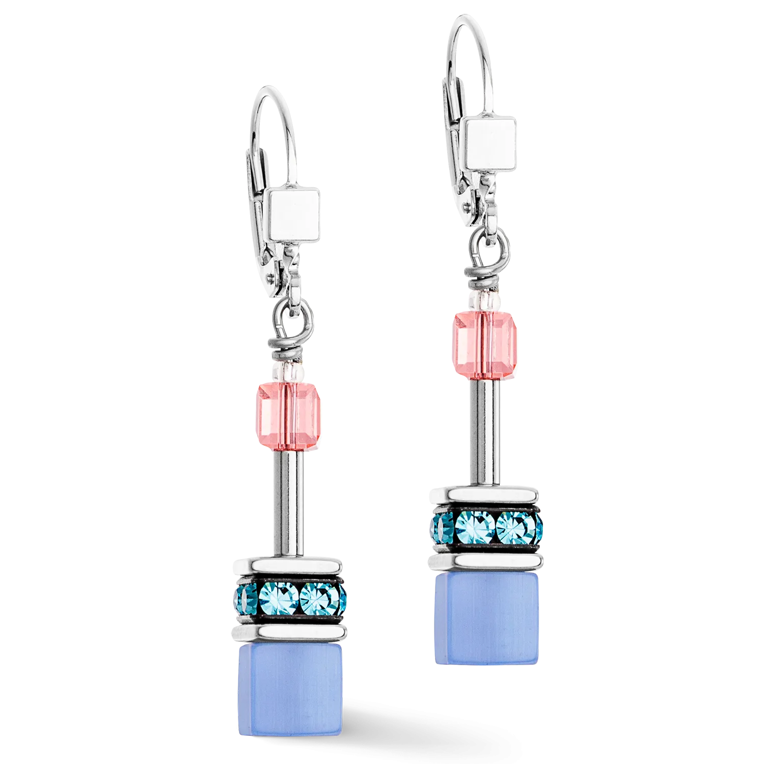 GeoCUBE® Iconic earrings blue-pink