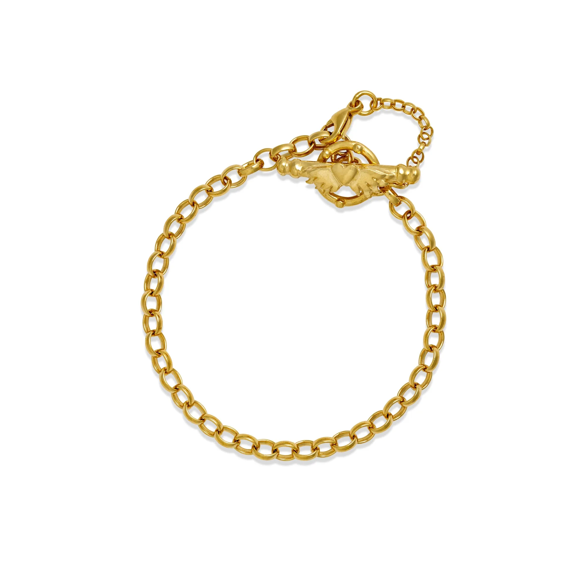 Gold Plated Medium Oval Belcher Bracelet