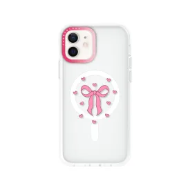 iPhone 12 Pink Ribbon Heart Phone Case MagSafe Compatible