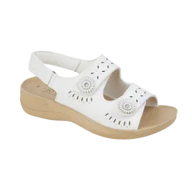 Ladies Summer White Multi Sandals Grenada Hook & Loop