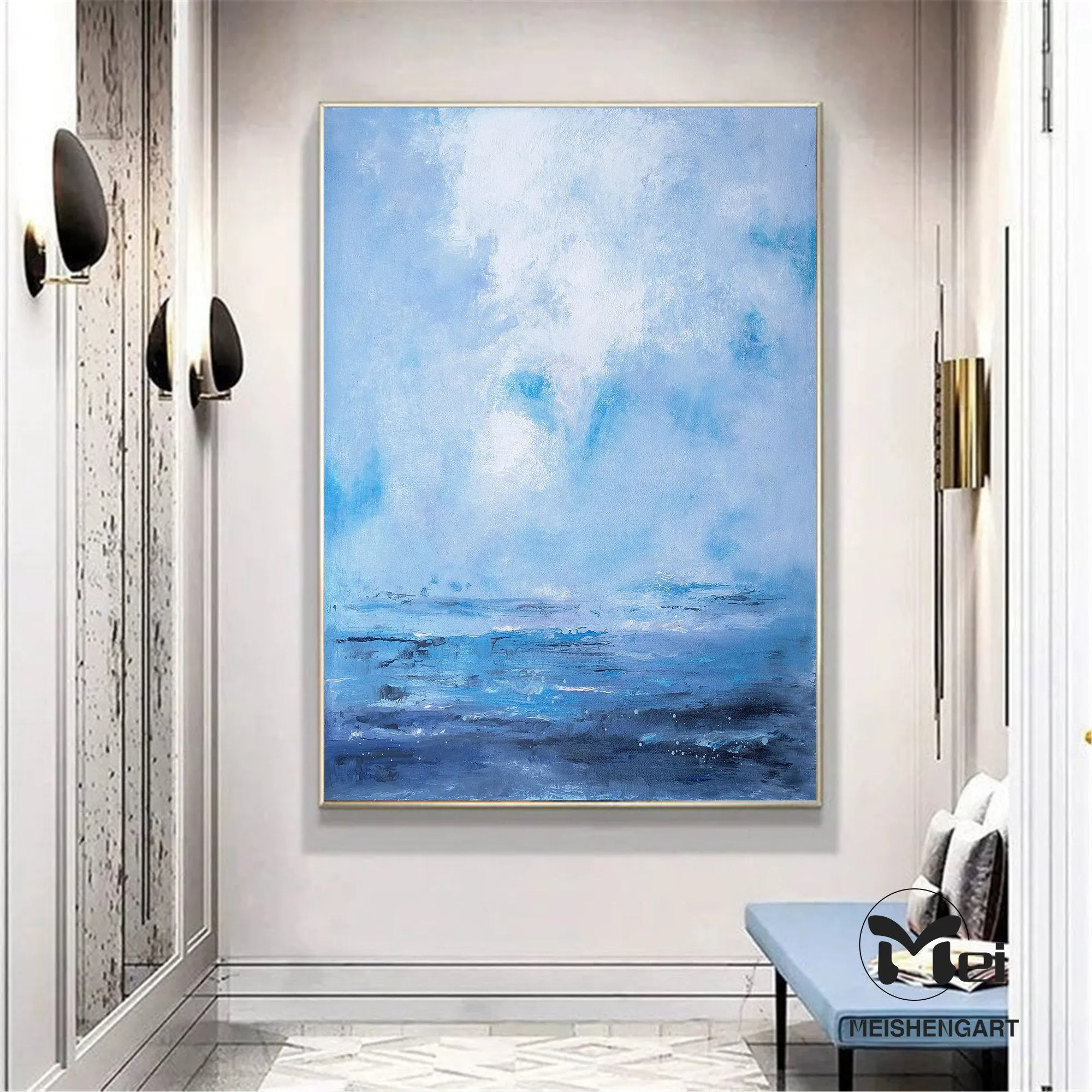 Large Ocean Painting Blue Sky Painting Office Art Ap116