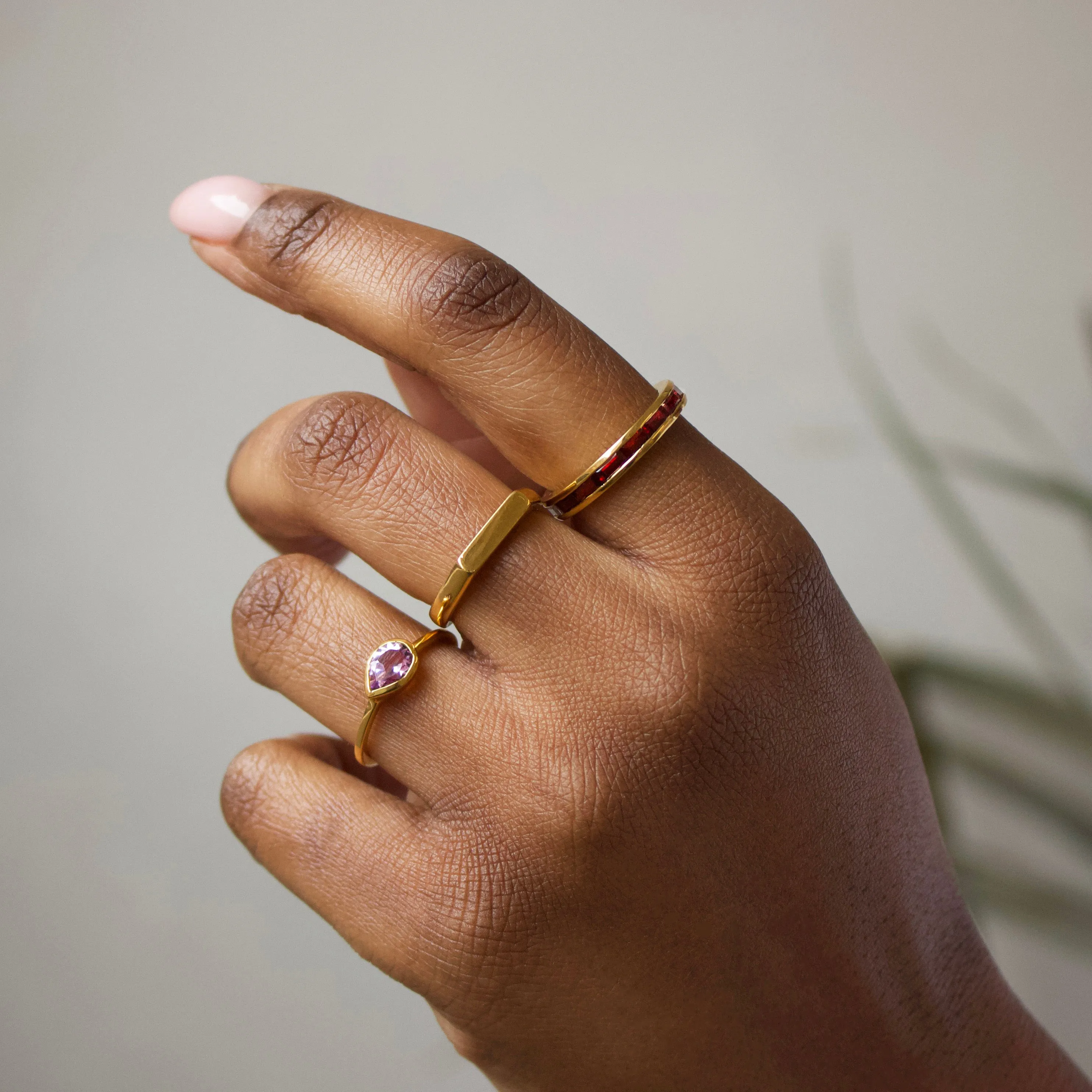 Margot Pink Amethyst Pear Ring