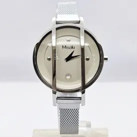 Misaki BERMUDA Ladies Pearl Cream Dial Mesh Strap Watch