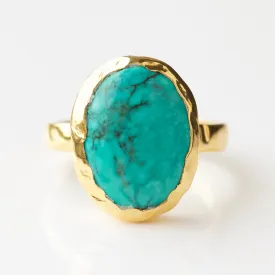 Molten Organic Turquoise Statement Ring