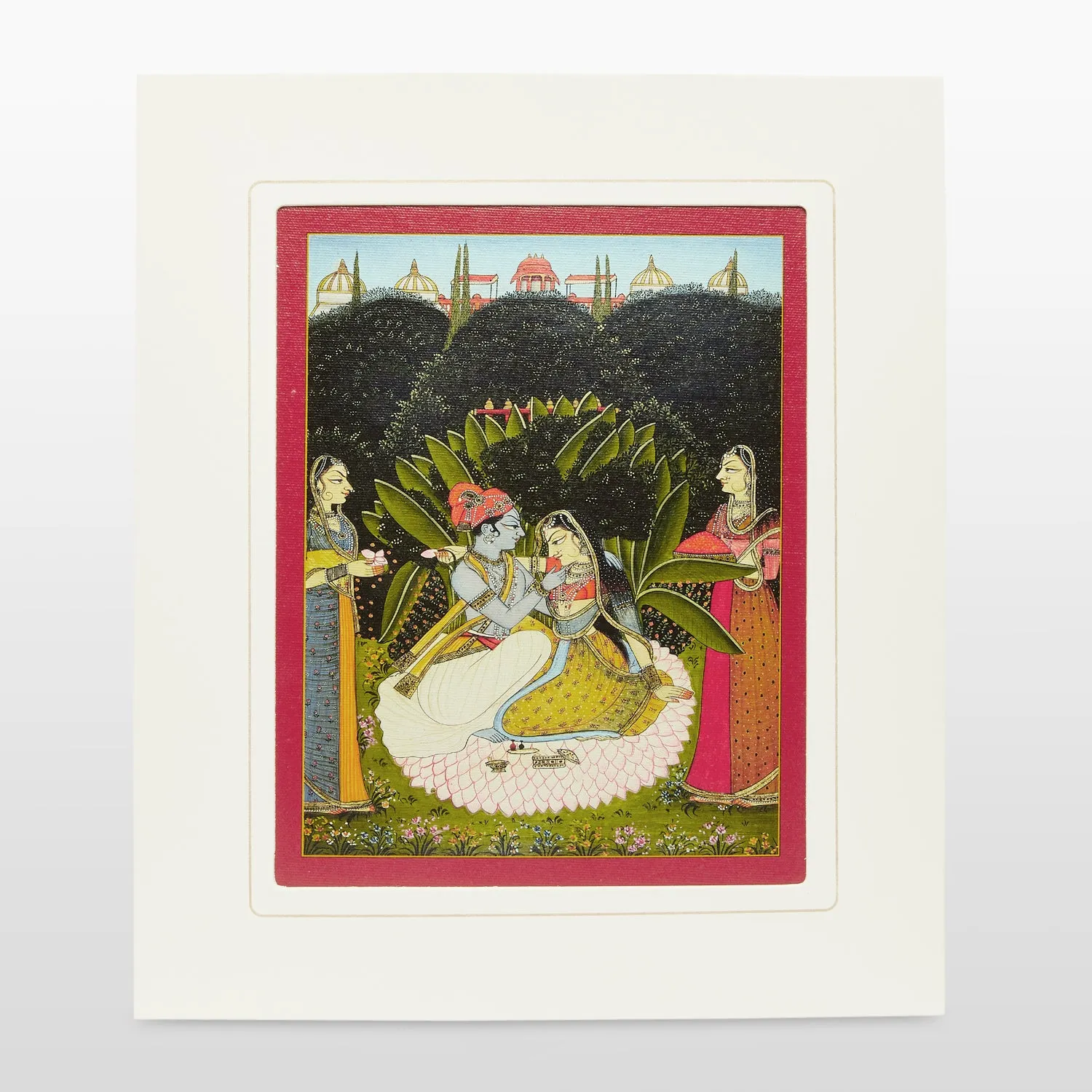 Mount Board Classical Indian Art Radha Krishna Print 12 in x 14 in