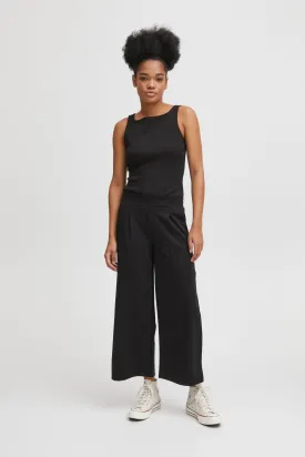 Pantalon Kate Wide Crop Black fibres recyclées