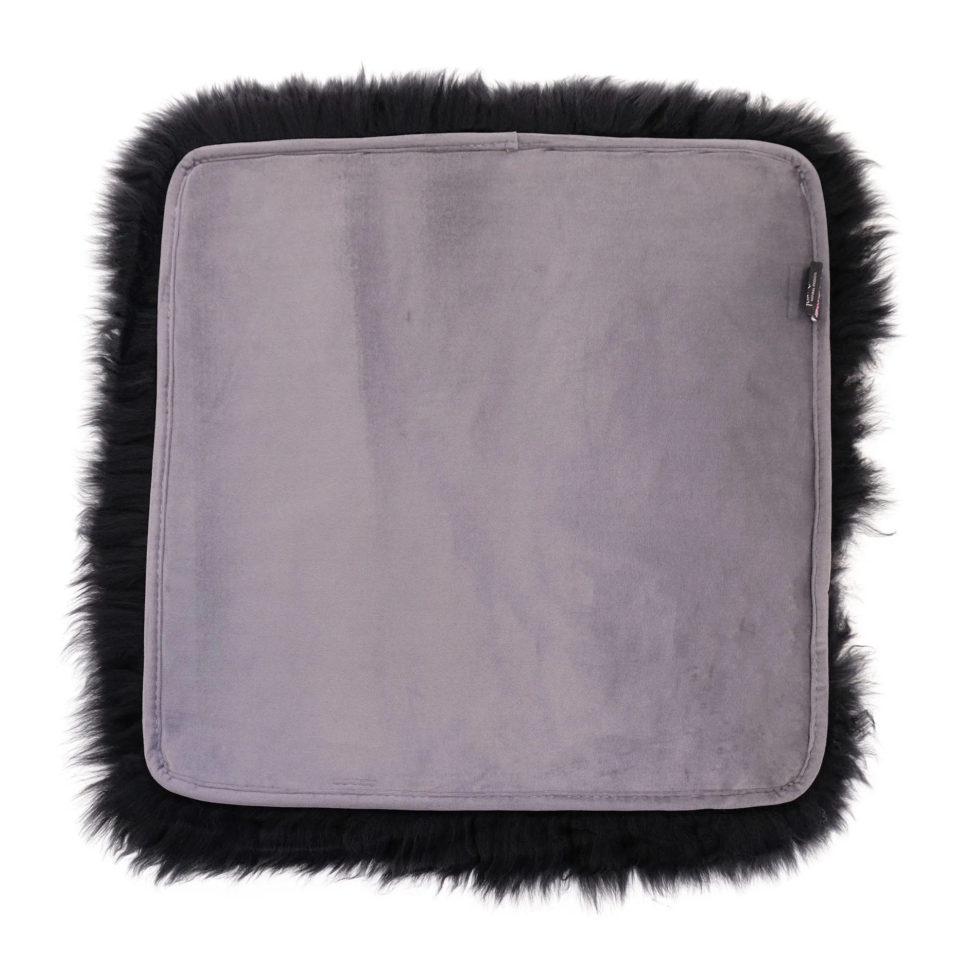 Sheepskin Chair Mats - Black Square (50 x 50cm) - Australian Merino Sheepskin Seat Mats