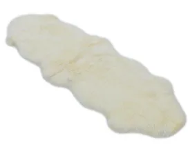 Sheepskin Rug - Ivory - Double Length (180 x 65cm) - Long Wool Australian Merino Sheepskin