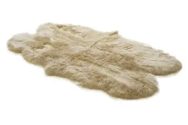 Sheepskin Rug - Linen - Quad Sized (180x110cm) Long Wool Australian Merino Sheepskin