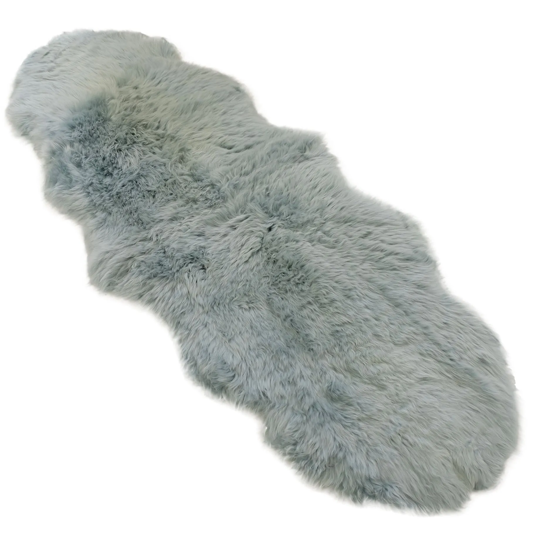 Sheepskin Rug - Mint Green - Super Double Length (200x60-65cm) - Long Wool Australian Merino Sheepskin