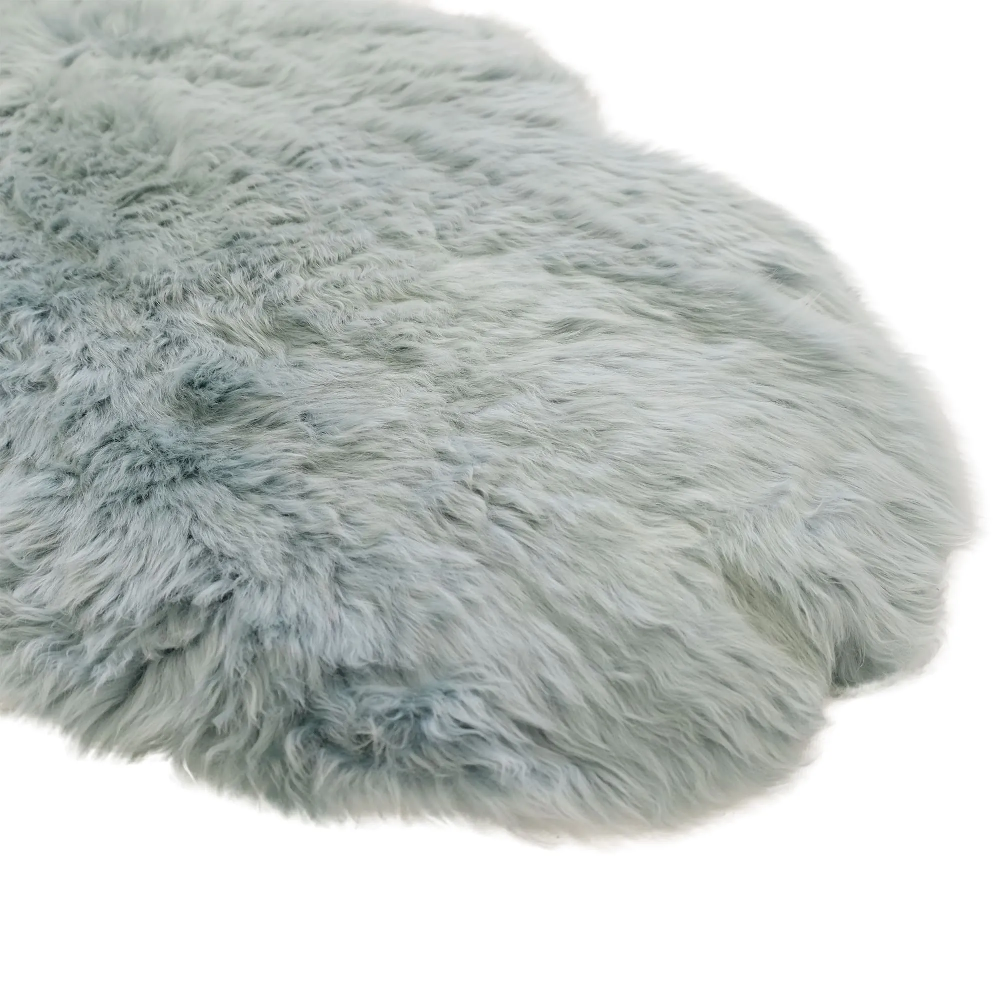 Sheepskin Rug - Mint Green - Super Double Length (200x60-65cm) - Long Wool Australian Merino Sheepskin