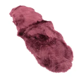 Sheepskin Rug - Plum - Super Double Length (200x60-65cm) - Long Wool Australian Merino Sheepskin