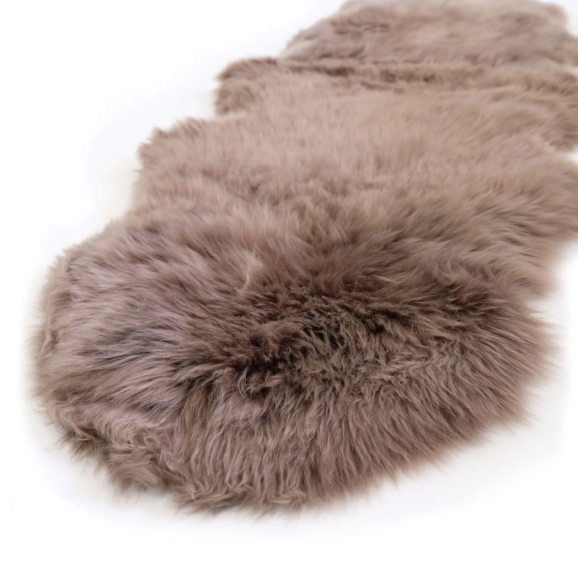 Sheepskin Rug - Taupe - Double Length (180 x 65cm) - Long Wool Australian Merino Sheepskin