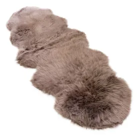 Sheepskin Rug - Taupe - Double Length (180 x 65cm) - Long Wool Australian Merino Sheepskin