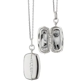 Slim Rectangle "Kate" Sterling Silver Locket Necklace