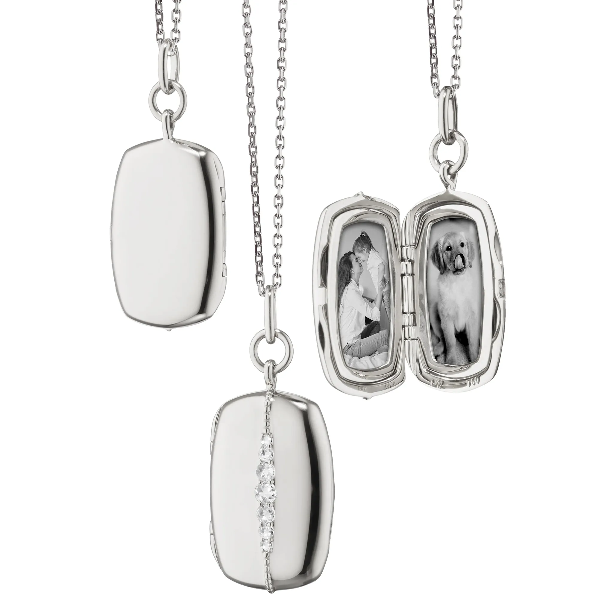 Slim Rectangle "Kate" Sterling Silver Locket Necklace