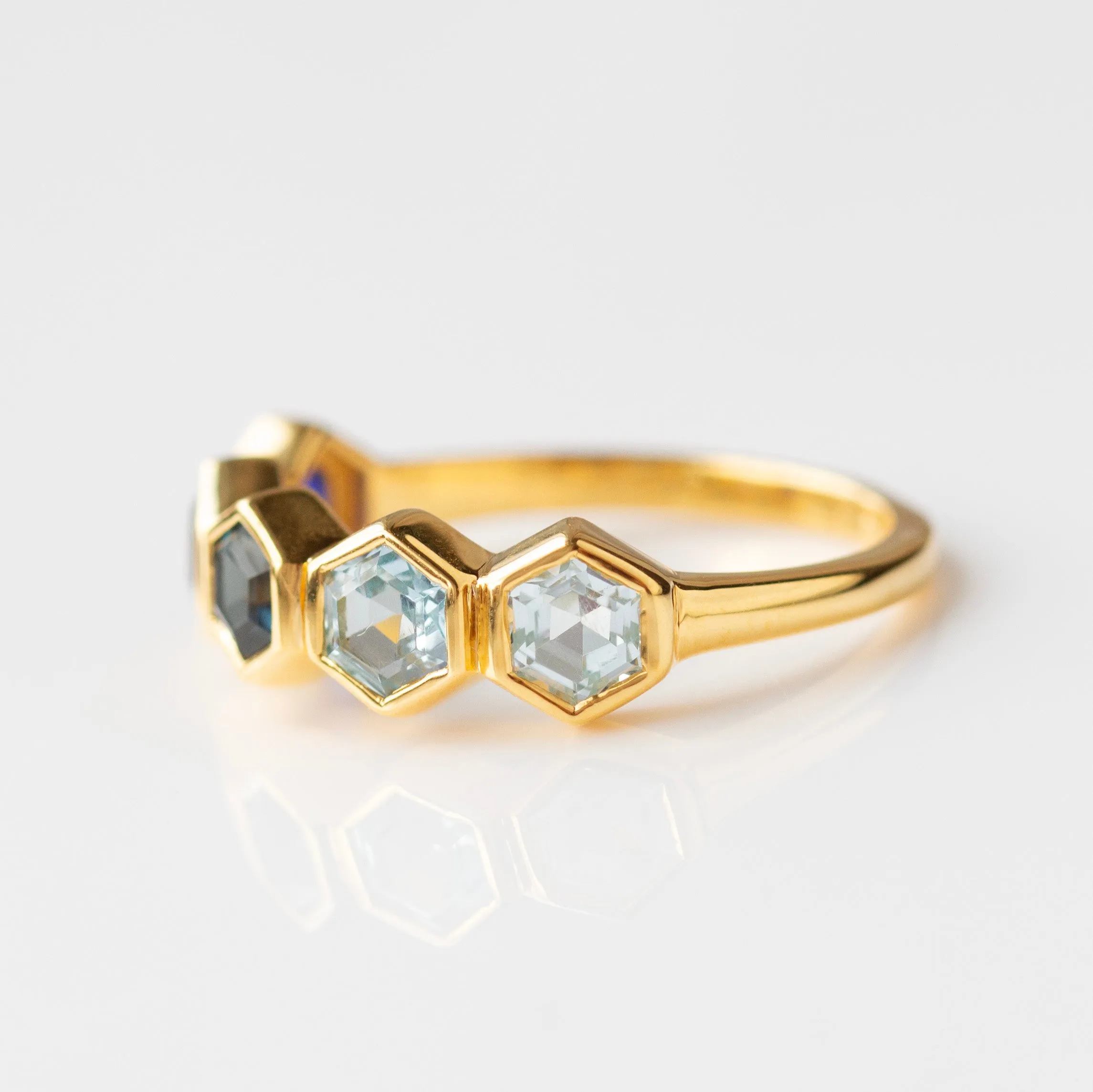 Stevie Ombre Hexagon Ring