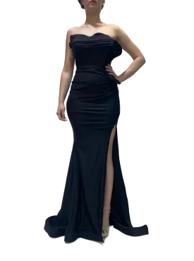 Strapless Gown with Detailed Neckline