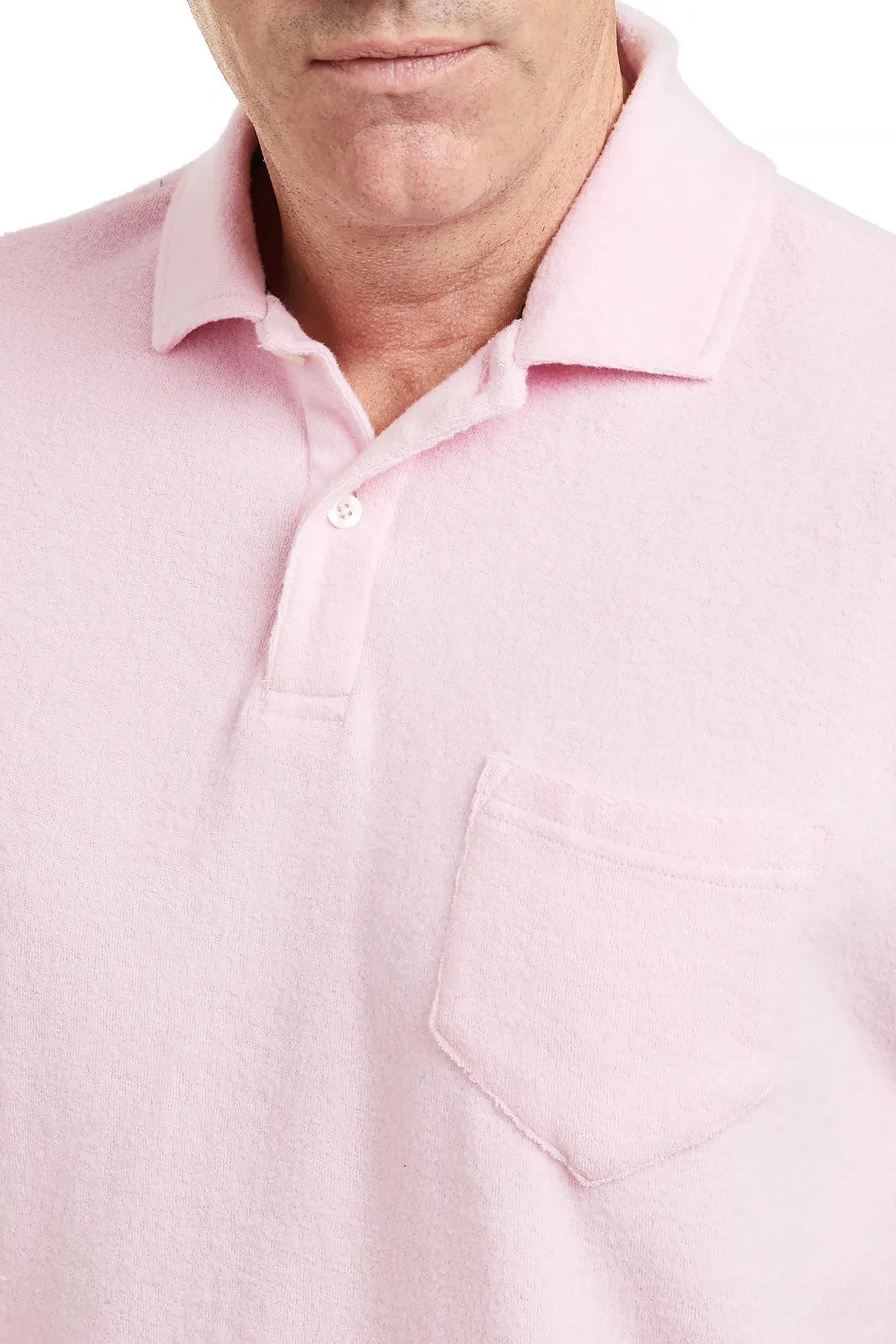 Terry Cloth Polo Shirt Pink