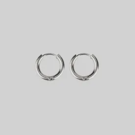 VITA. Hinge Huggie Hoop Earrings - Silver