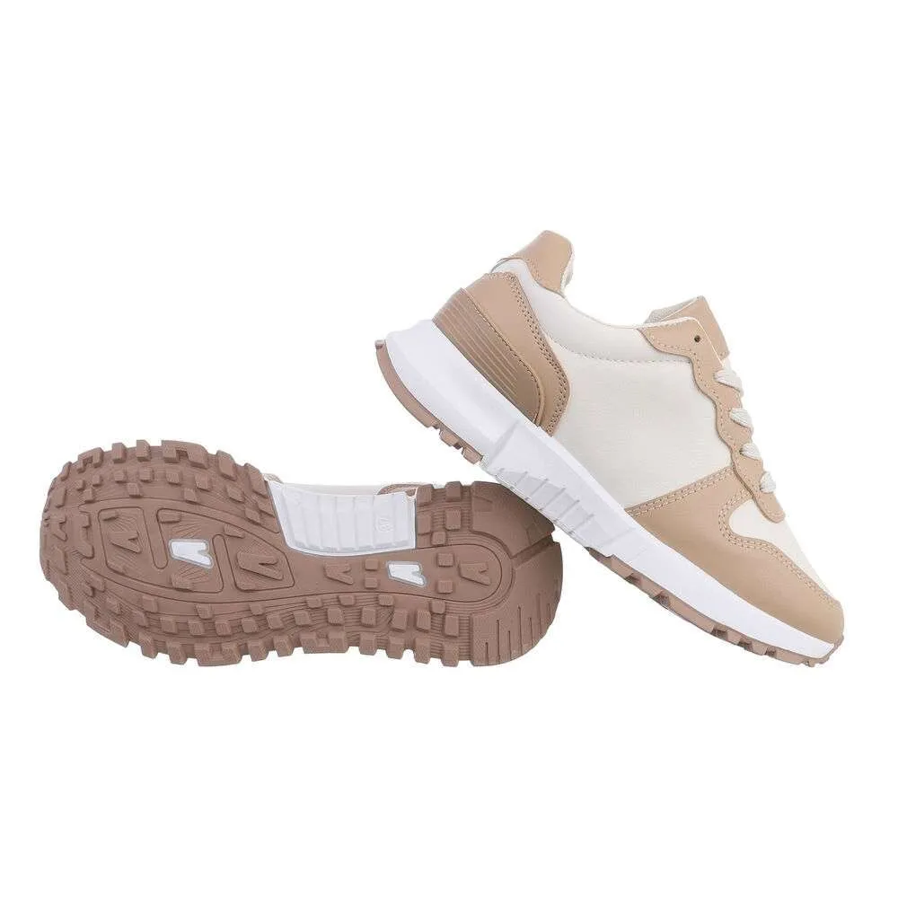 Zapatillas deportivas mujer beige eco piel Cala