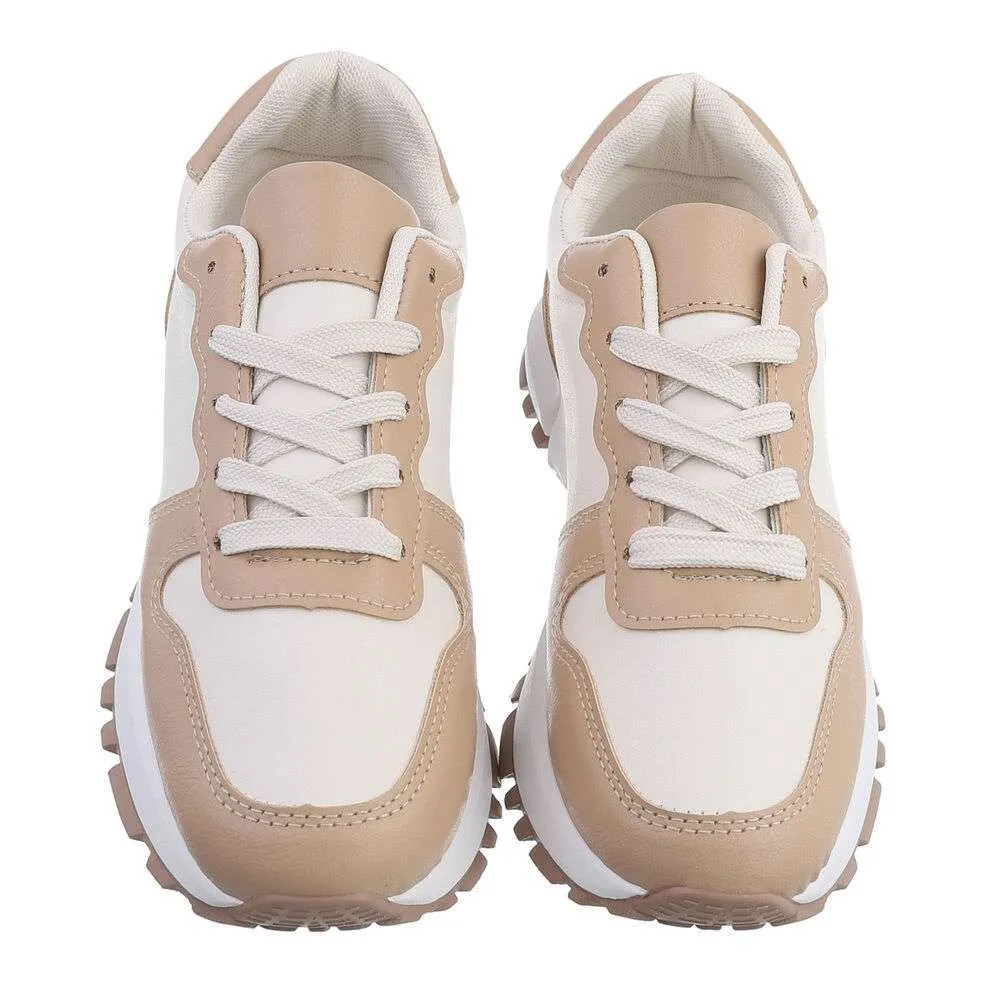 Zapatillas deportivas mujer beige eco piel Cala