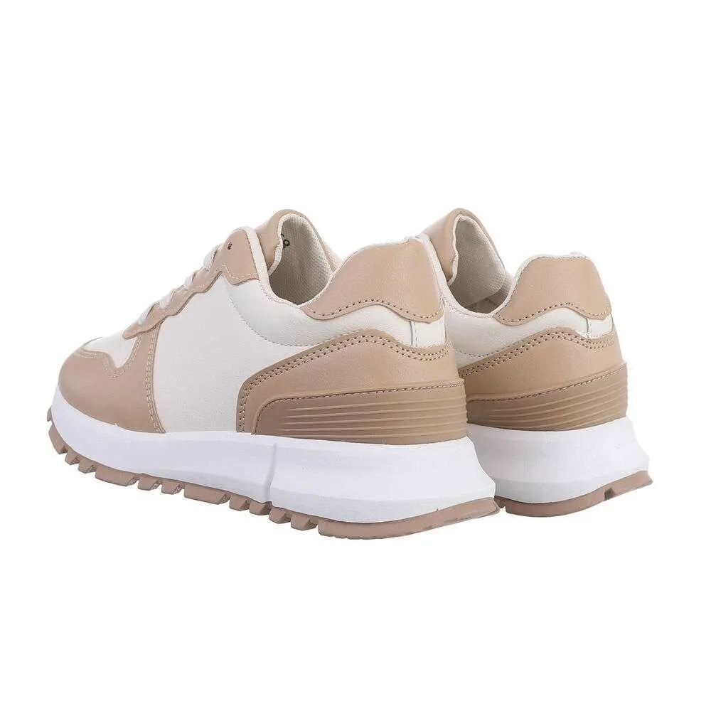 Zapatillas deportivas mujer beige eco piel Cala