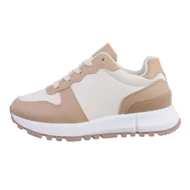 Zapatillas deportivas mujer beige eco piel Cala